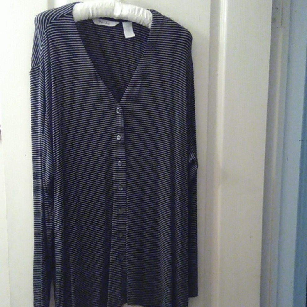 TanJay Monochrome Striped Cardigan